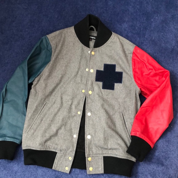 pink dolphin varsity jacket